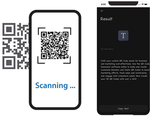 scan text to qr code