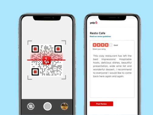 scan qr code to yelp review