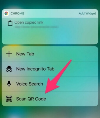 scan qr code on iphone with google chrome