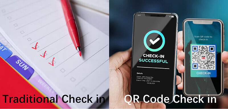 traditional vs qr code check in
