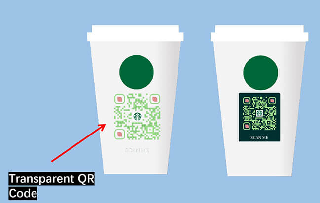 transparent vs normal qr code