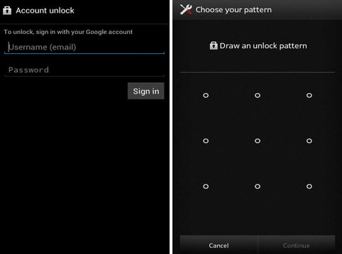 opna Android lykilorð án gagnataps með google reikningi
