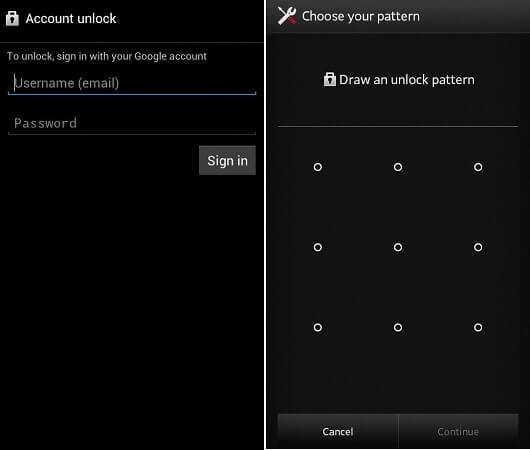 sbloccare lo schermo del cellulare con Google Account