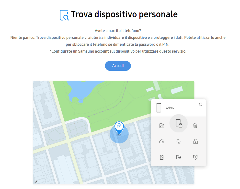 Accedi a Samaungfind