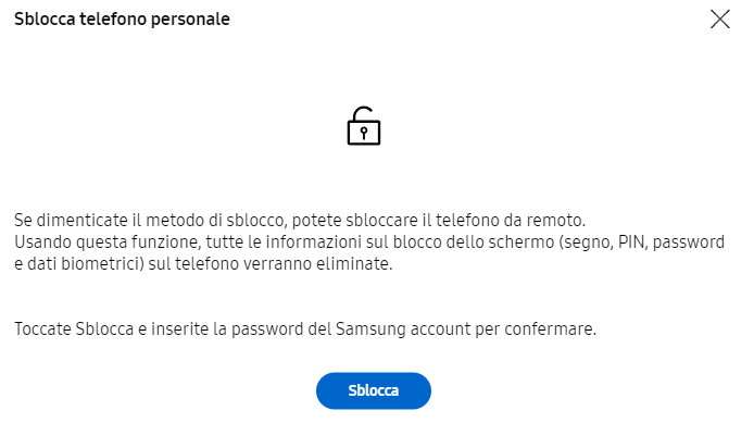 togliere schermata di blocco samsung