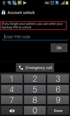 Sblocca con PIN di backup