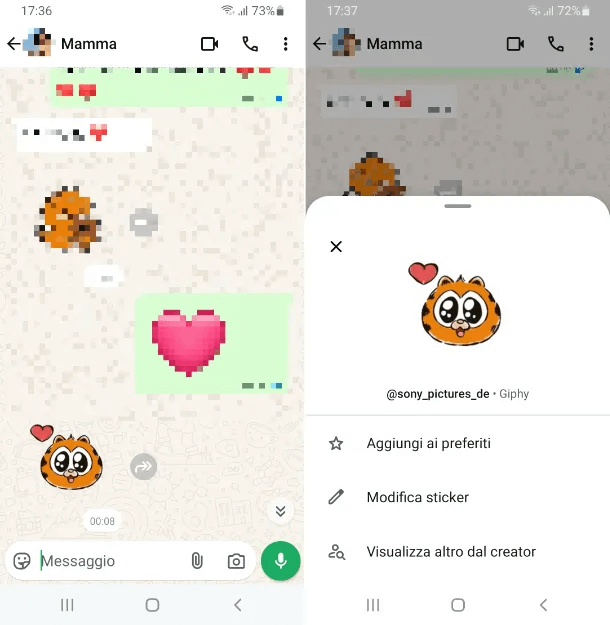 salvare gli sticker ricevuti su WhatsApp