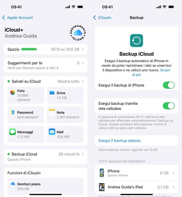 backup iphone su icloud