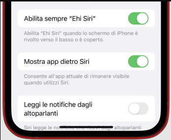 Ascolta sempre Ehi, Siri.