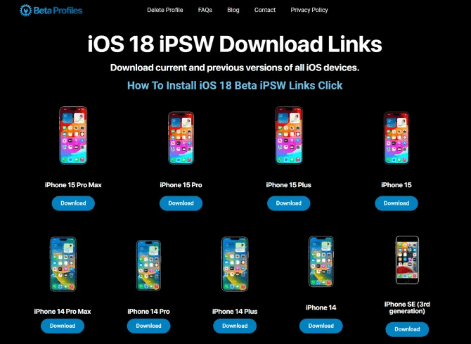 scarica direttamente il profilo beta di iOS 18