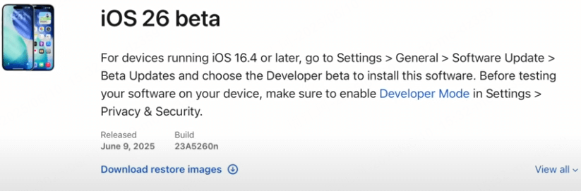 iOS 26 Beta Profile