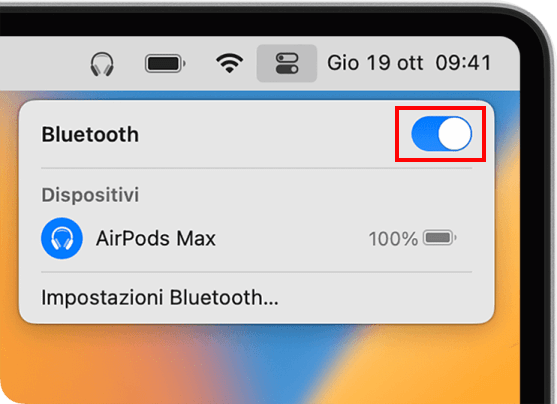 Riavvia il Bluetooth del Mac