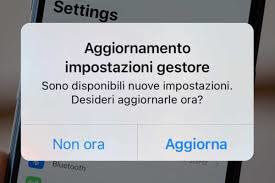 Aggiornare le impostazioni dell'operatore