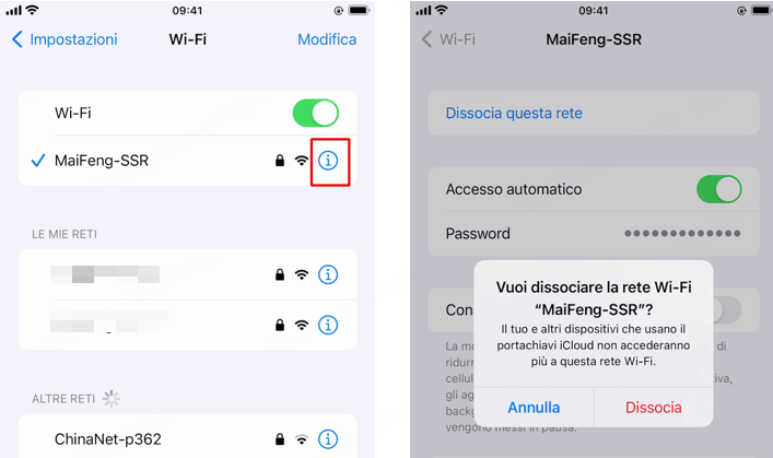 L'iPhone dimentica le impostazioni di questa rete