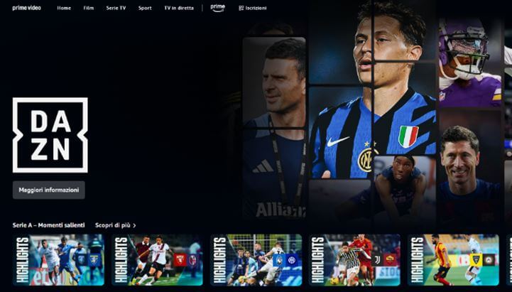 DAZN - sito per vedere le partite di calcio in streaming