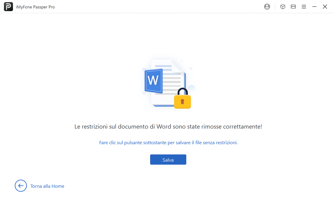 Salva il file sbloccato in Word