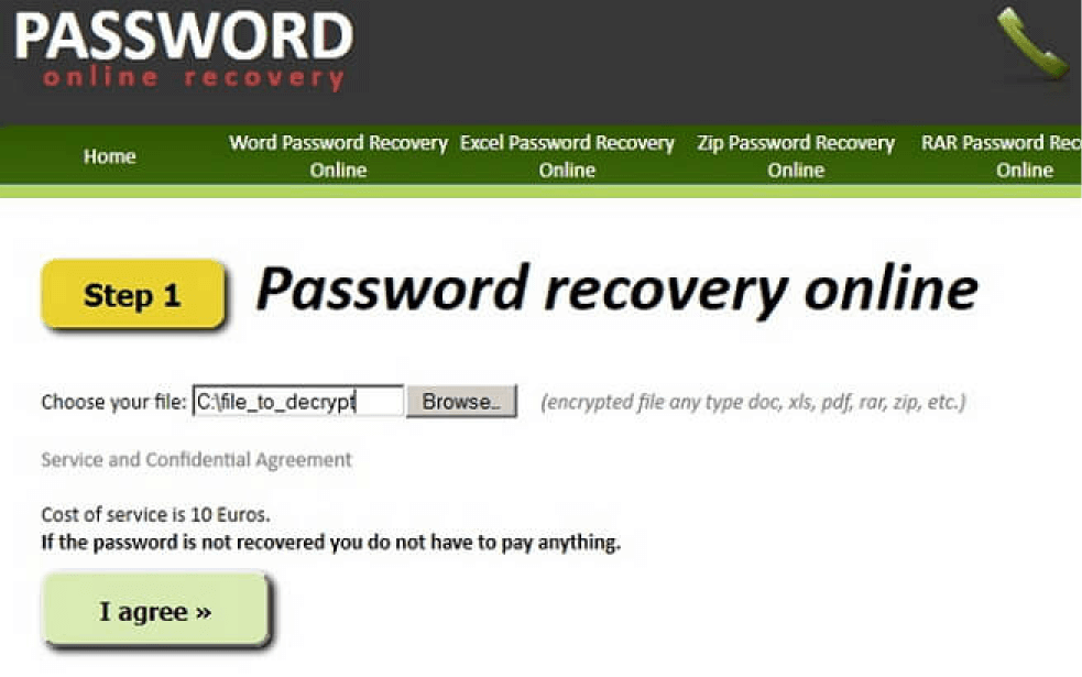 recuperare online la password dimenticata di file Word