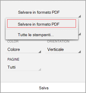 Salva come file PDF