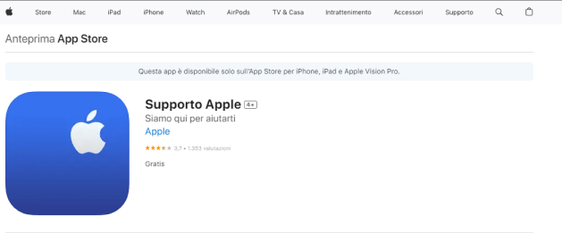App Supporto Apple