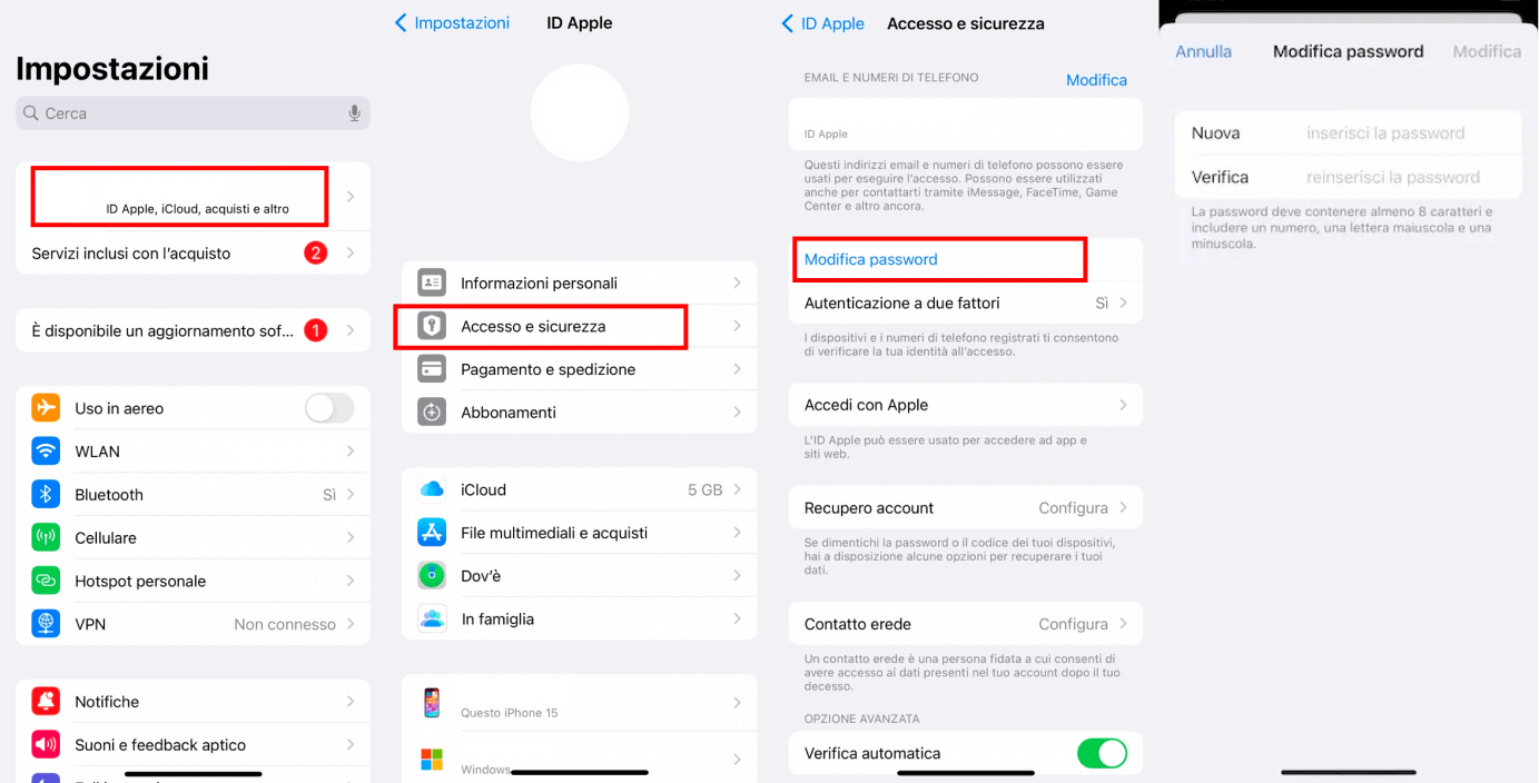 recupera l'account iCloud: reimposta la password dell'ID Apple su iPhone