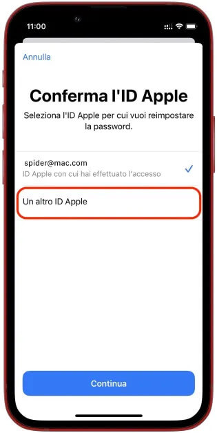 Dimenticato di reimpostare la password dell'account iPhone