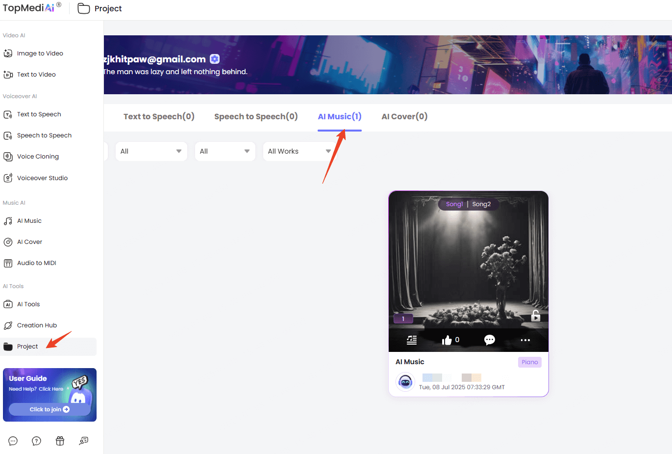 Tutti i canzoni su TopMediai