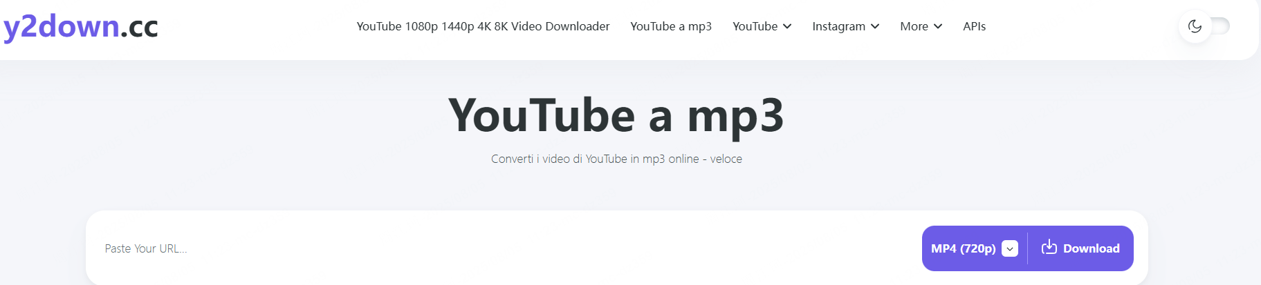 y2down.cc per scaricare musica da youtube