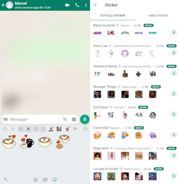scaricare nuovi adesivi su WhatsApp