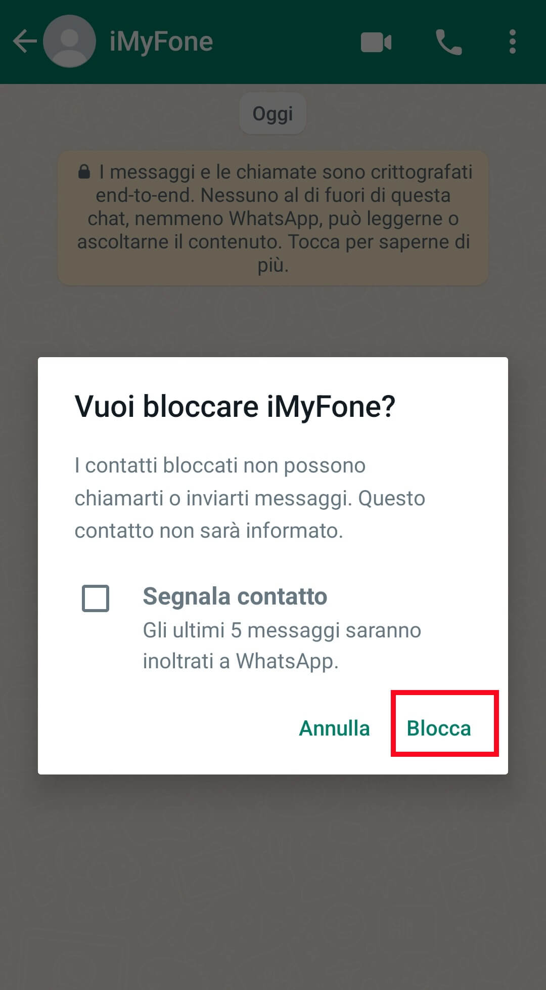 bloccare i contatti whatsapp per non inviare messaggi su Android