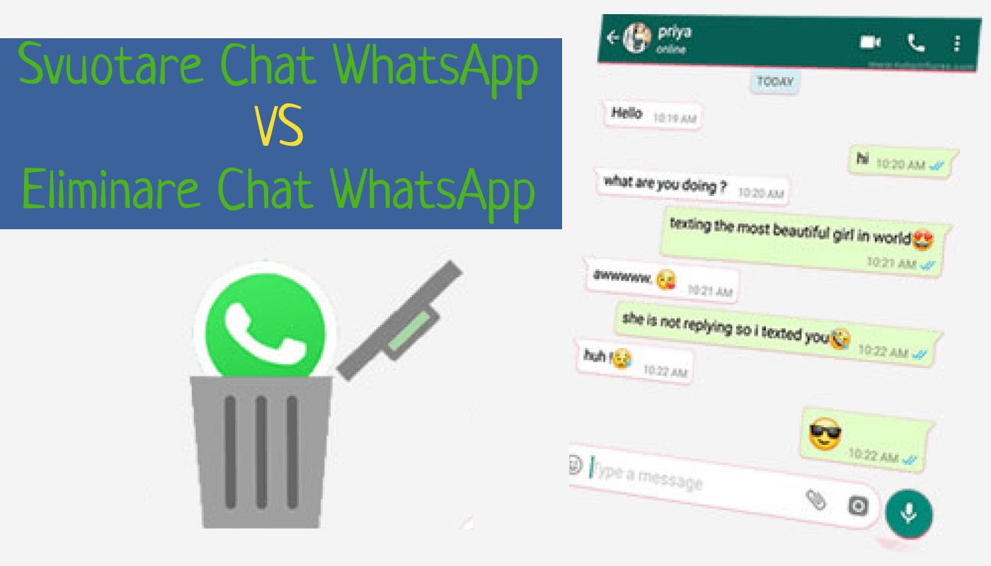 Differenza tra eliminare e svuotare chat WhjatsApp