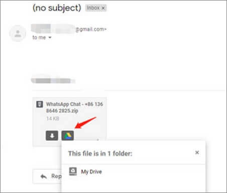 scarica l'allegato email su Google Drive