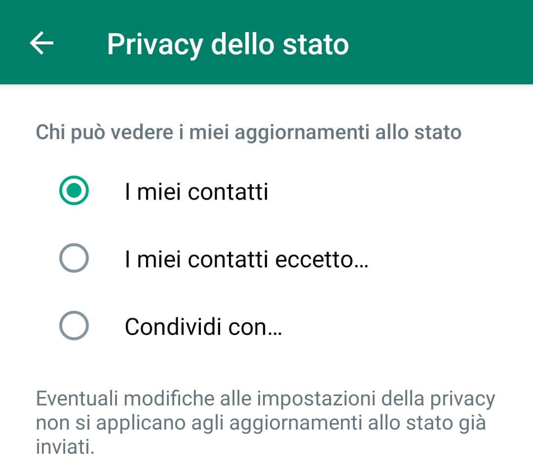 WhatsApp Privacy dello Stato