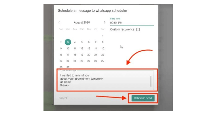 Come programmare un messaggio WhatsApp da inviare su WhatsApp Business