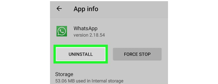 Disinstallare WhatsApp