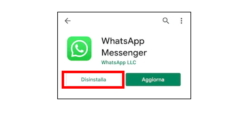 Disinstallare WhatsApp