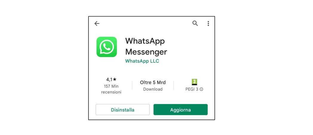aggiornare o reinstallare WhatsApp