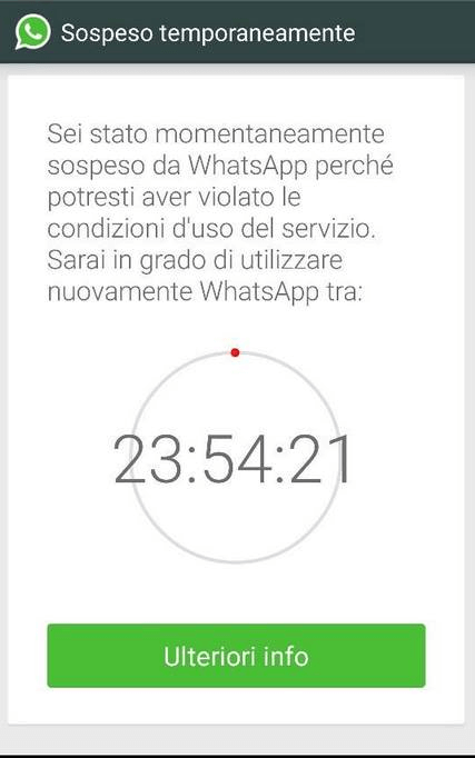 Come sbloccare un account WhatsApp temporaneamente bloccato