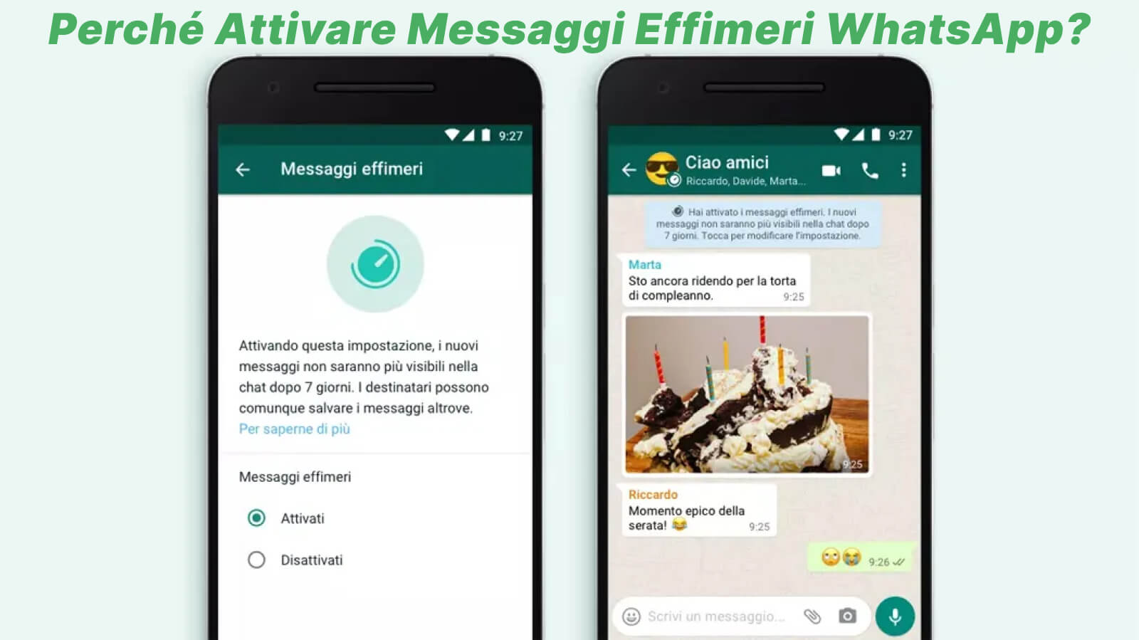 Perché attivare messaggi effimeri whatsapp