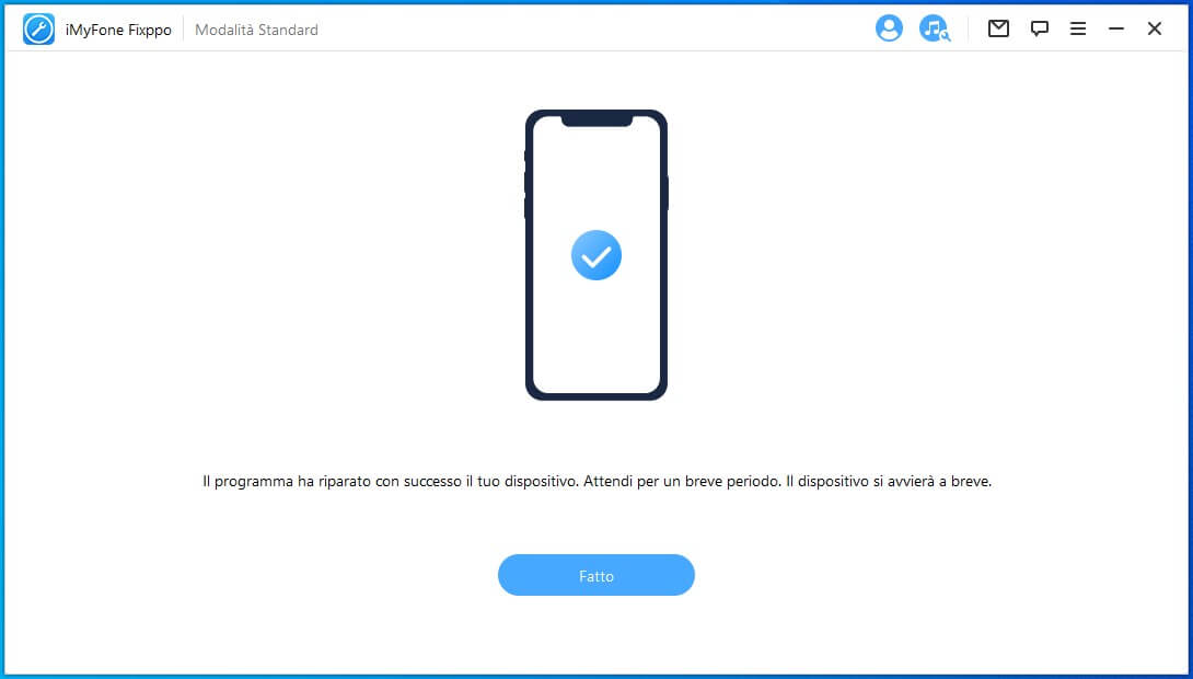 finished fixing your device under advanced mode