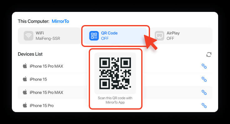 scansionare il codice QR