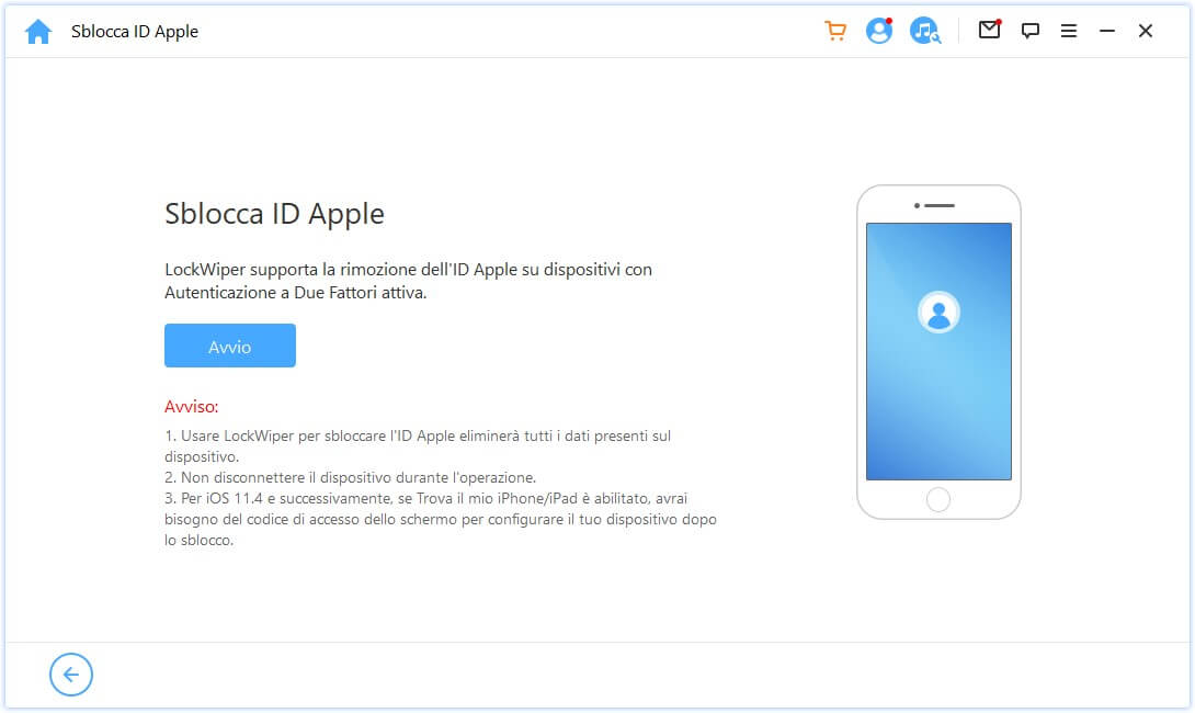 Iniziare a sbloccare ID Apple