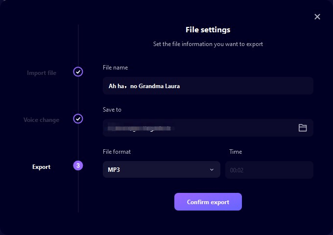 scaricare il file audio modificato