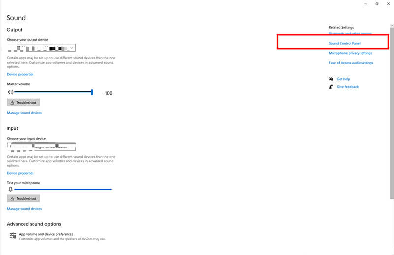 Digitare suono nella barra di ricerca di Windows