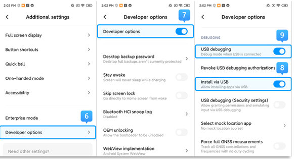 debug usb e installazione via usb