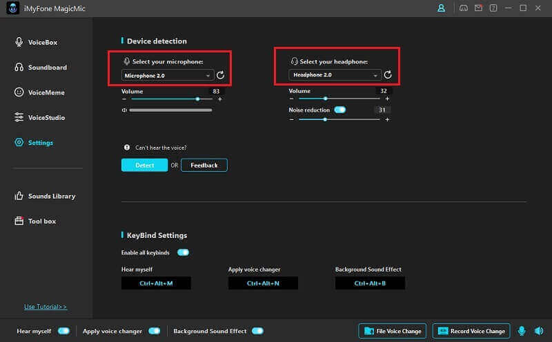 impostazione magicmic-input-output