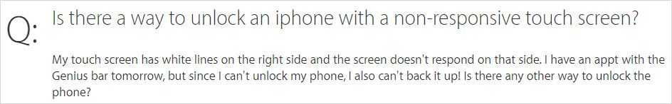 Come sbloccare l'iPhone con uno Schermo che non Risponde più?
