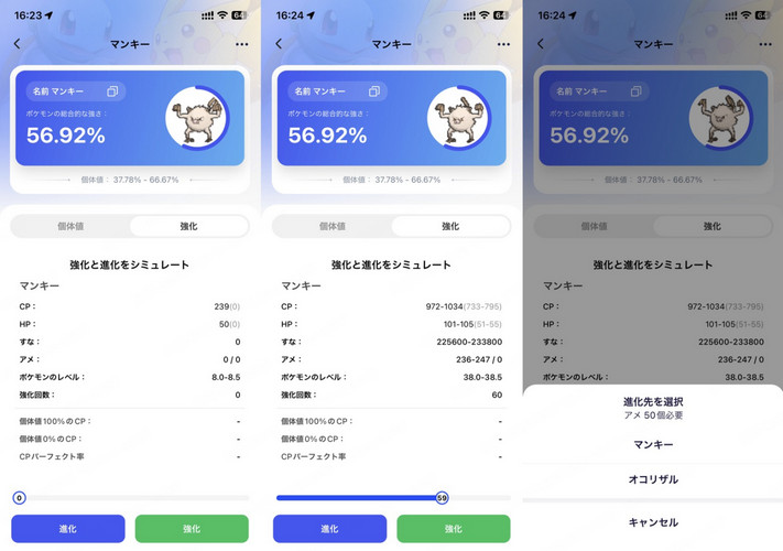 ポケモン 強化・進化のシミュレーション