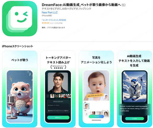 DreamFace　インタフェース