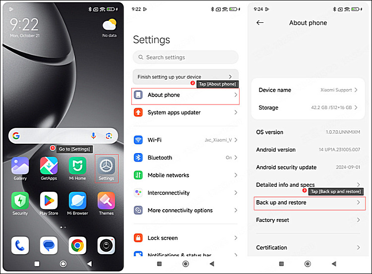 Xiaomi Cloud復元