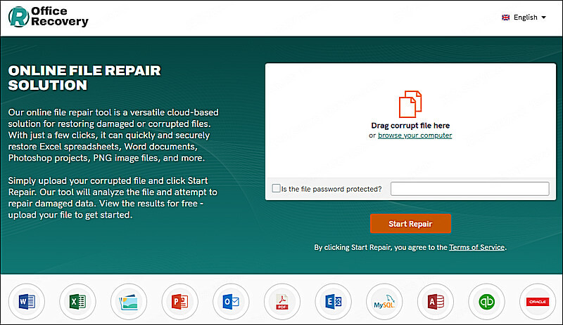 OfficeRecovery Online ホームページ